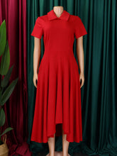 Elegant Patchwork Ruched O Neck A-Line Dress